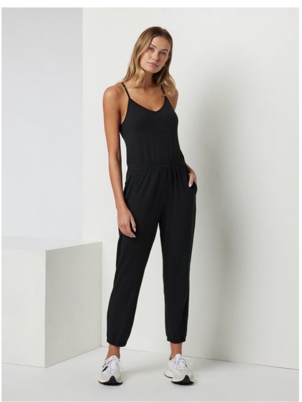 Vuori Black Strappy Jumpsuit